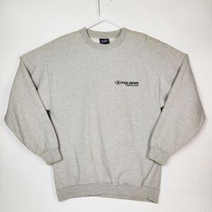 Vtg 90s Polaris Sweater Men L Snowmobile Embroidered Racing Dirt‎ Bike Bikercore